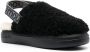 Mou shearling slingback-strap slippers Black - Thumbnail 2