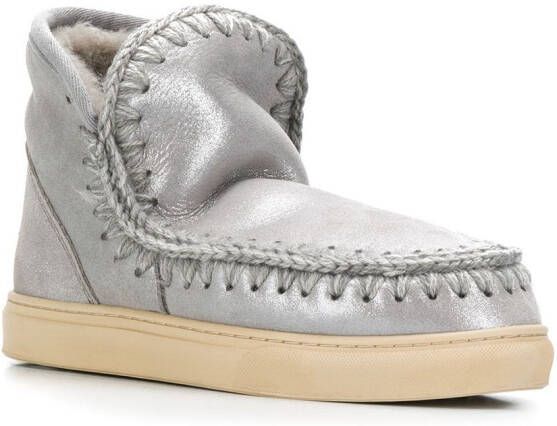 Mou stitch detail ankle boots Grey