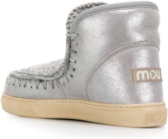 Mou stitch detail ankle boots Grey