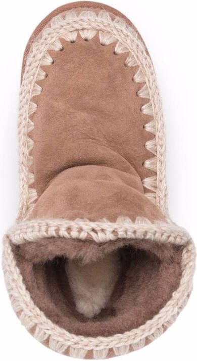 Mou stitch-detail slip-on boots Brown