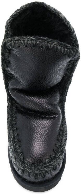 Mou stitch detail snow boots Black