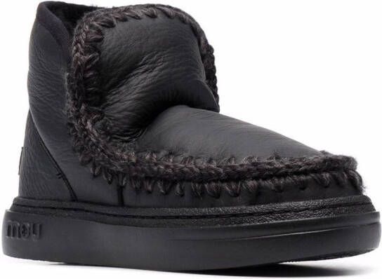 Mou stitch-trim ankle boots Black