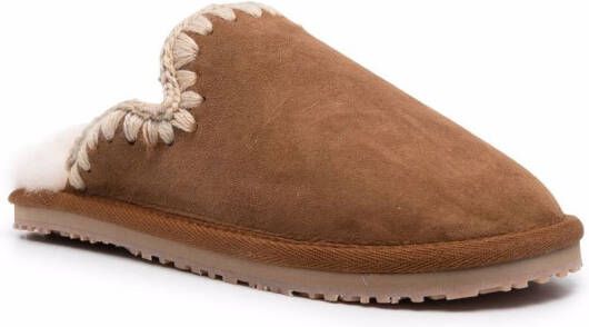 Mou suede slippers Brown
