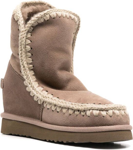 Mou wedge short boots Brown