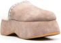 Mou whipstitch 70mm suede platform slippers Neutrals - Thumbnail 2