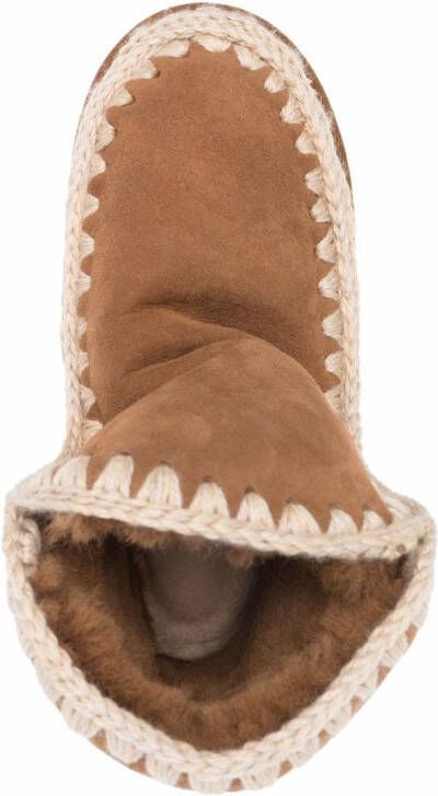 Mou whipstitch-detail boots Brown