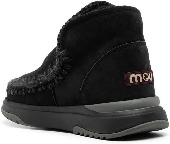 Mou whipstitch-trim boots Black