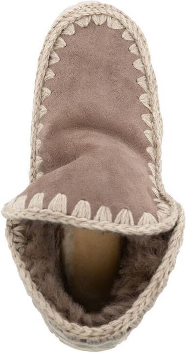 Mou whipstitch-trim boots Pink