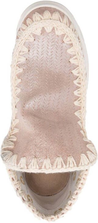 Mou whipstitch-trim detail ankle boots Neutrals