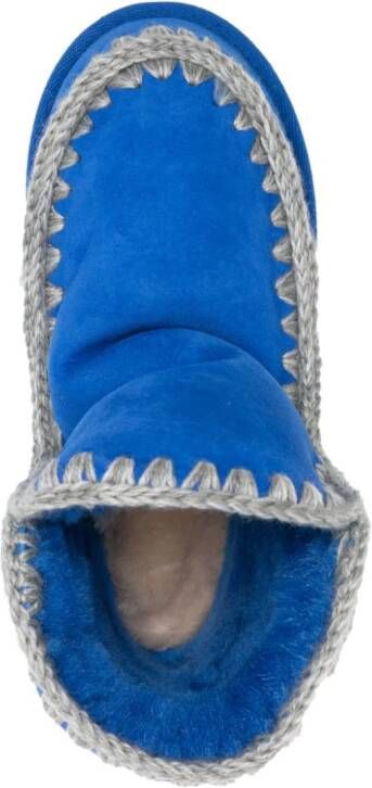 Mou whipstitch-trim detail boots Blue