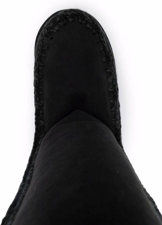 Mou whipstitched sheepskin boots Black