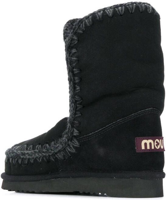 Mou woven detail boots Black