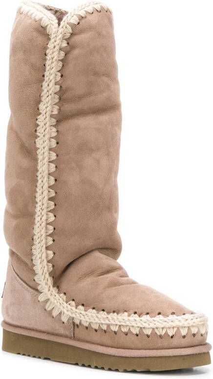 Mou woven detail padded boots Neutrals