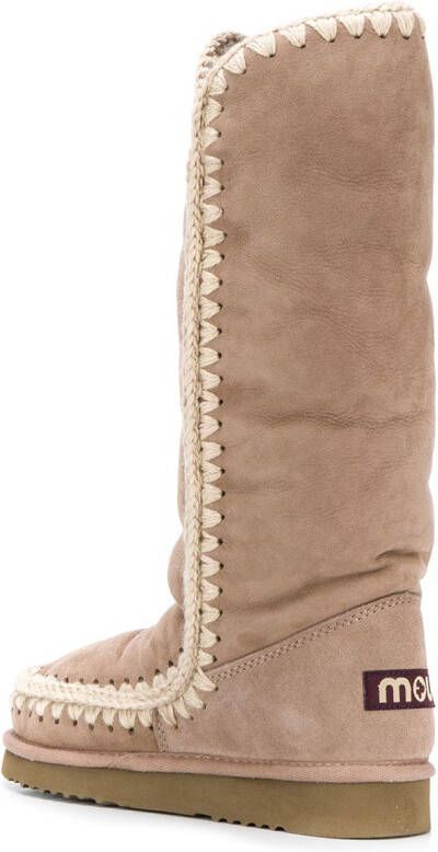 Mou woven detail padded boots Neutrals