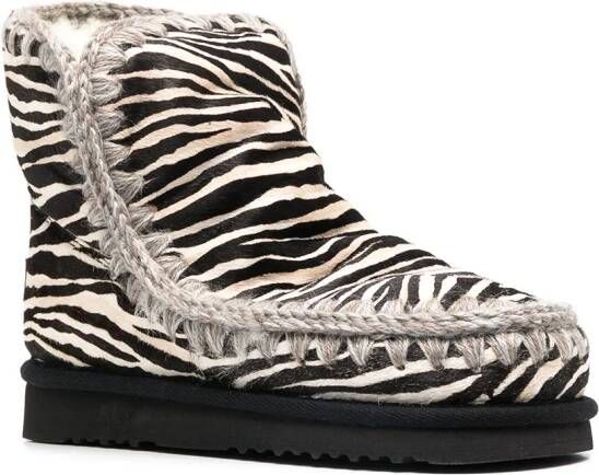 Mou zebra print Eskimo boots Black