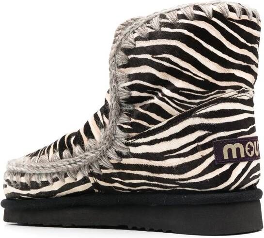 Mou zebra print Eskimo boots Black