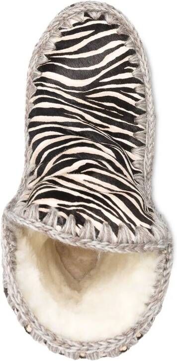 Mou zebra print Eskimo boots Black