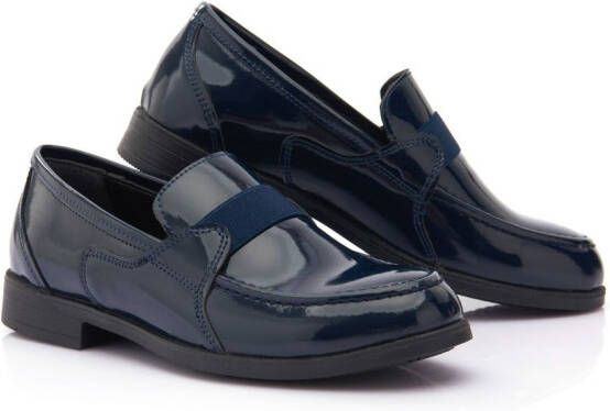 Moustache patent leather loafers Blue