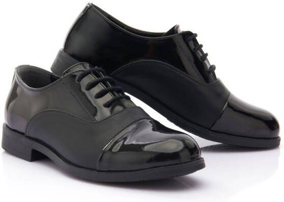Moustache patent leather Oxford shoes Black