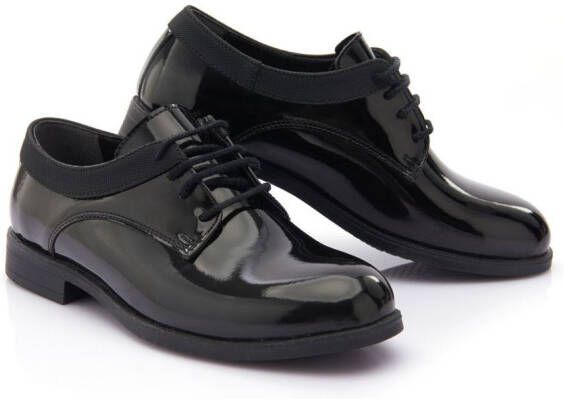 Moustache patent-leather oxford shoes Black