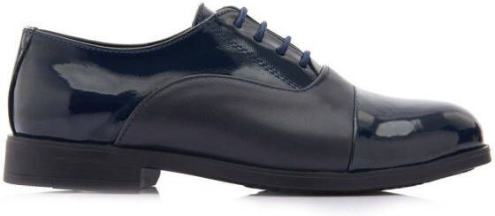 Moustache patent-leather oxford shoes Blue