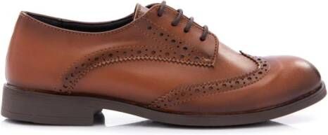 Moustache polished round-toe brogues Brown