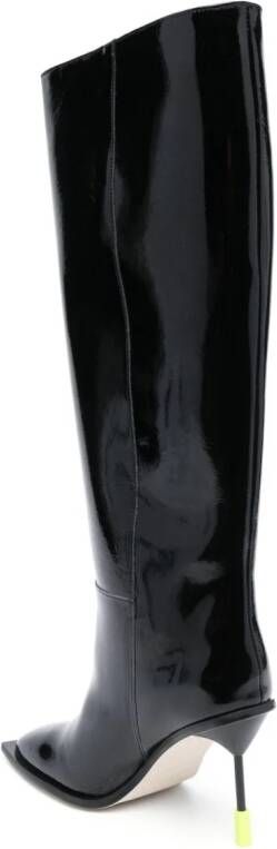 MSGM 110mm patent leather boots Black
