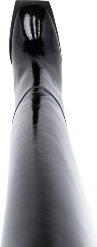 MSGM 110mm patent leather boots Black