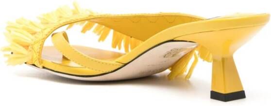 MSGM 50mm fringe-detail sandals Yellow
