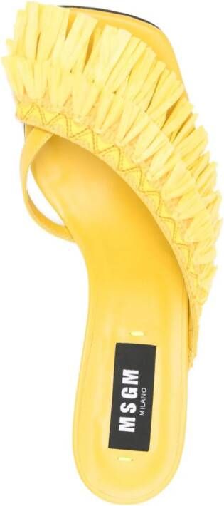 MSGM 50mm fringe-detail sandals Yellow