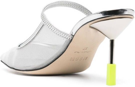 MSGM 90mm mesh-detail mules Silver