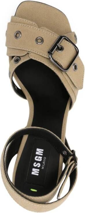 MSGM 95mm eyelet-embellished sandals Neutrals