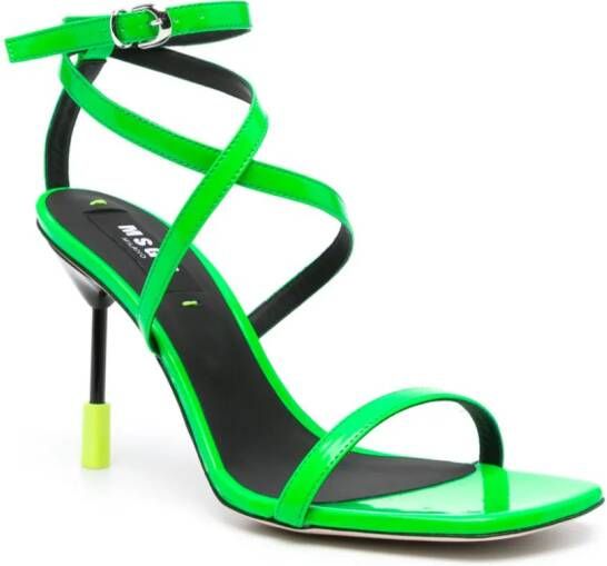 MSGM 95mm leather sandals Green