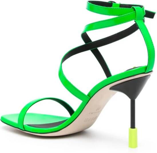 MSGM 95mm leather sandals Green