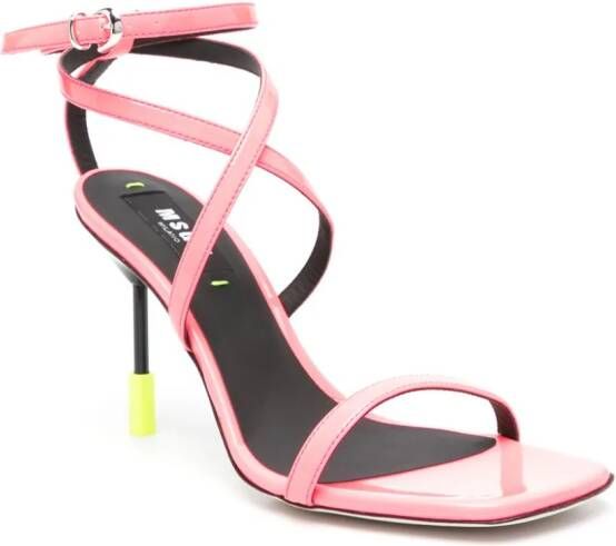 MSGM 95mm leather sandals Pink