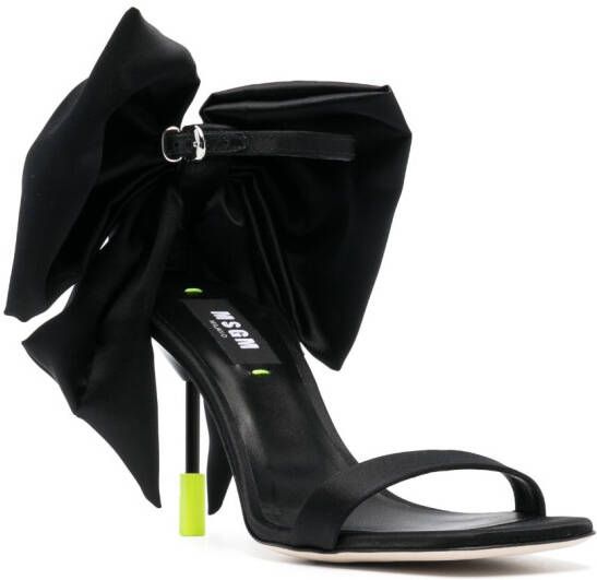 MSGM bow-detail 100mm leather sandals Black