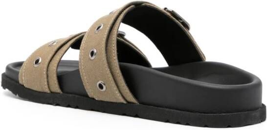 MSGM buckle-strap sandals Green