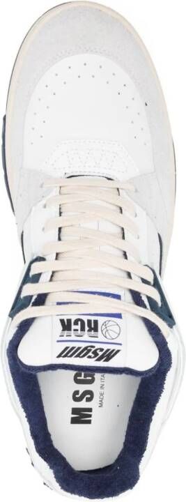 MSGM colour-block panelled leather sneakers White