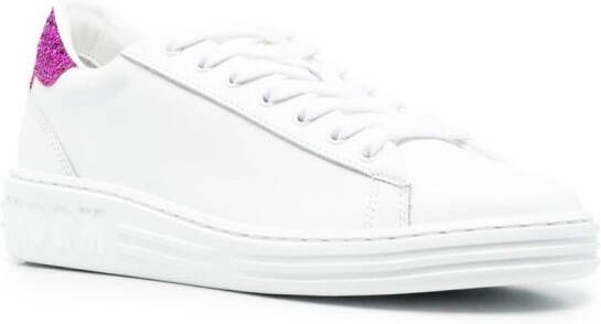 MSGM contrast heel-counter leather sneakers White
