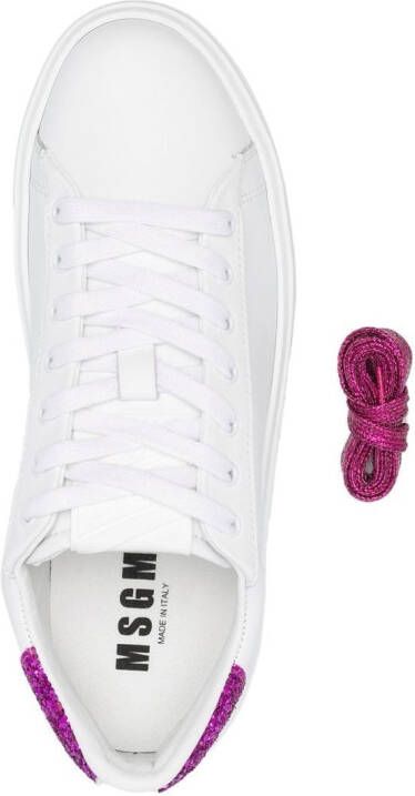 MSGM contrast heel-counter leather sneakers White