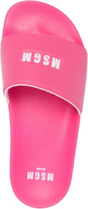 MSGM embossed-logo slides Pink