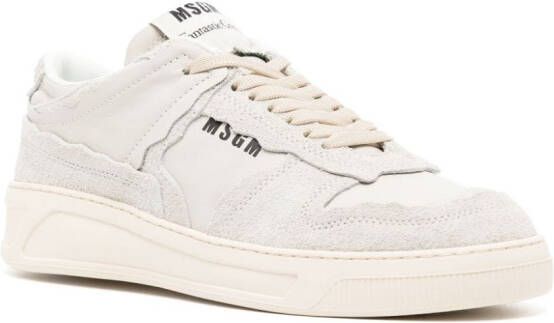 MSGM Fantastic Green leather sneakers Neutrals