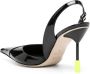 MSGM heel-appliqué 95mm leather slingback pumps Black - Thumbnail 3