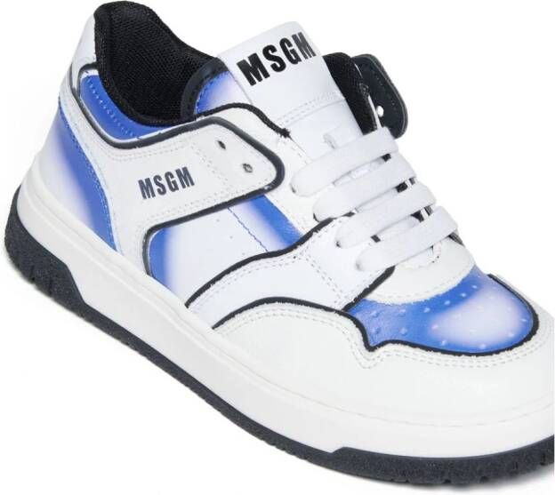MSGM Kids colour-block leather sneakers White