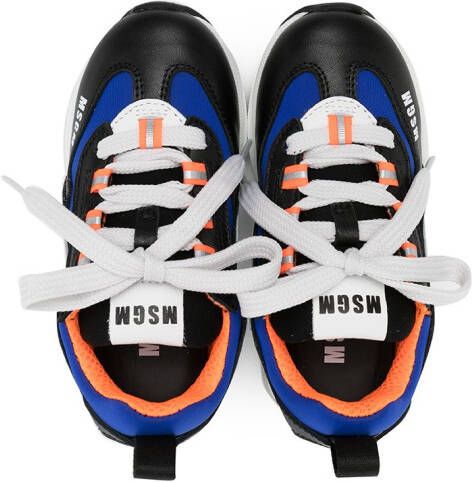 MSGM Kids colour-block panelled sneakers Blue