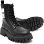 MSGM Kids logo-appliqué leather boots Black - Thumbnail 2