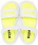 MSGM Kids logo leather touch-strap sandals Yellow - Thumbnail 3