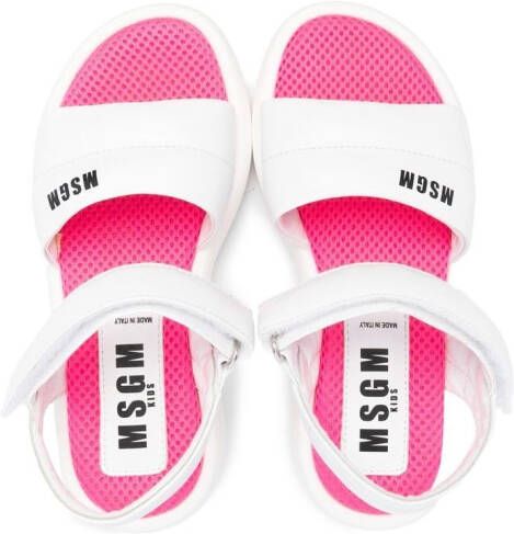 MSGM Kids logo-print detail sandals White