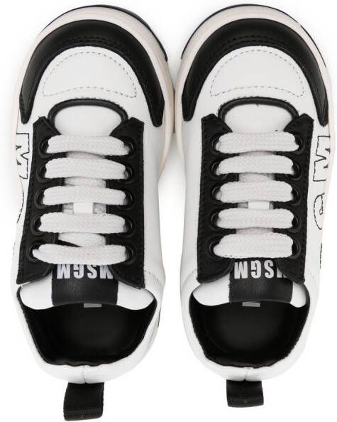 MSGM Kids logo-print lace-up sneakers White