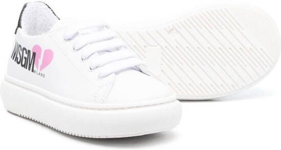 MSGM Kids logo-print platform sneakers White